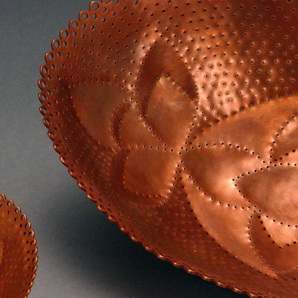 Pair of Oval Bowls - Raised Copper